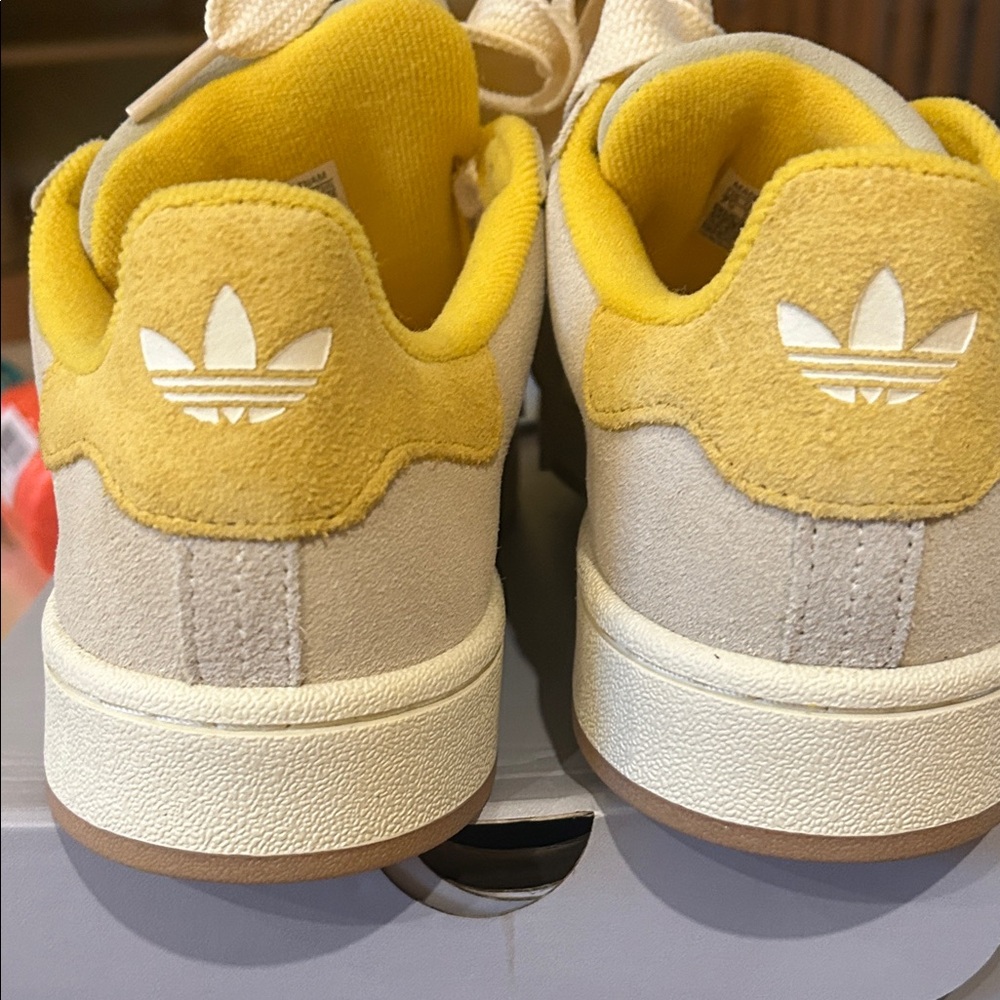 Adidas Campus Cream and Tan Sneakers - Picture 4 of 7